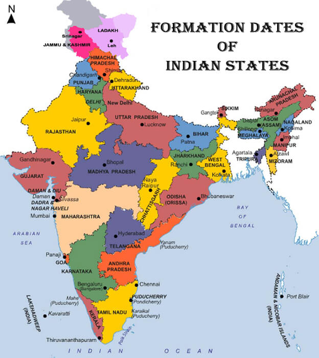 Formation Dates Of Indian States | RitiRiwaz